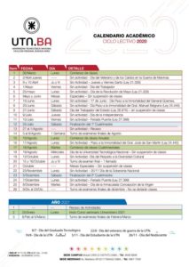 Calendario académico - UTN.BA